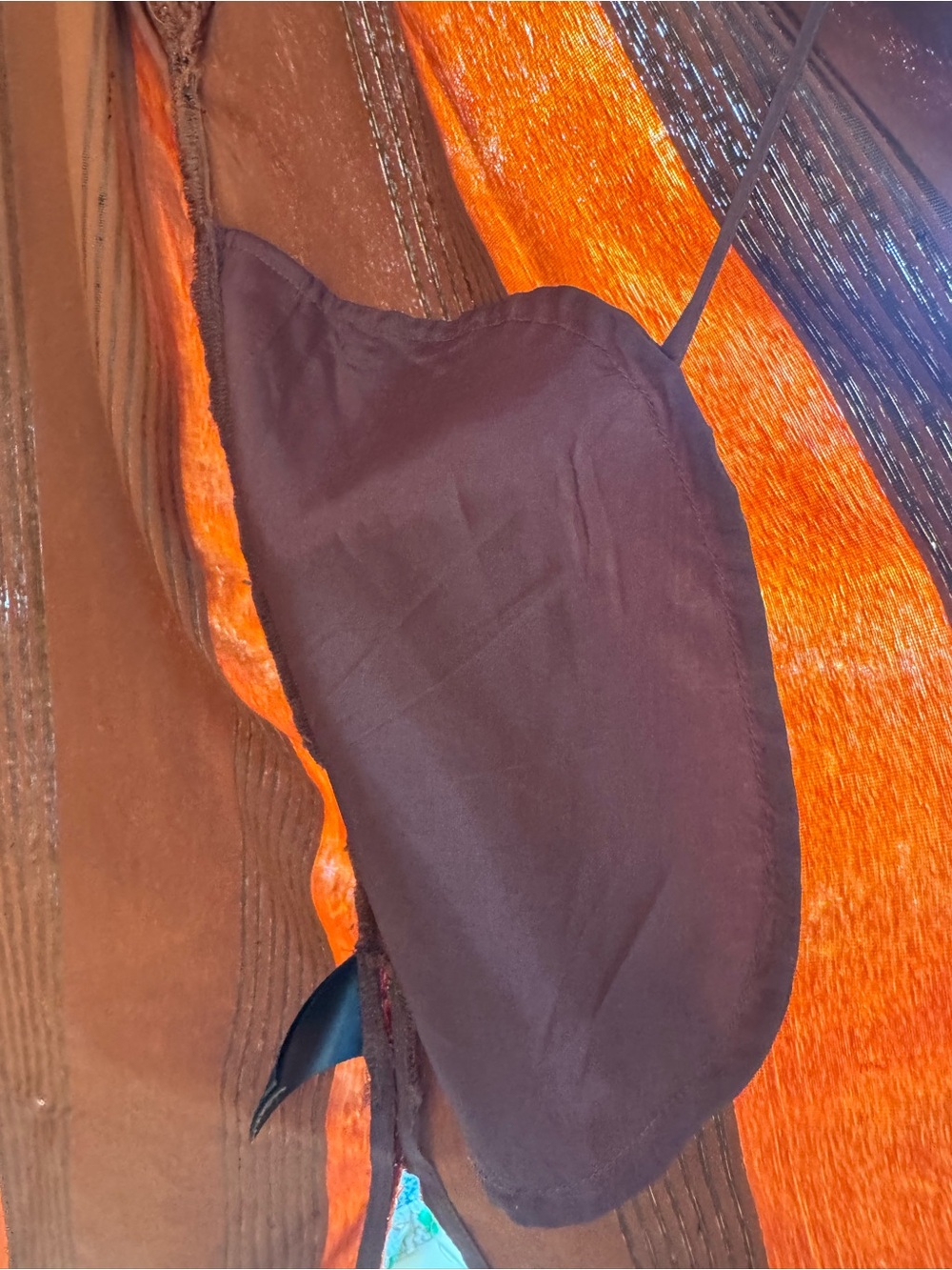Anthropologie Rust Brown Striped Velvet Duster/Kimono w/ Pockets - Picture 10 of 13
